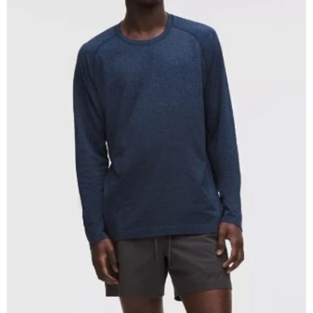 Lululemon Metal Vent Tech Long Sleeve Mens M Navy Blue Athleisure Athletic Shirt